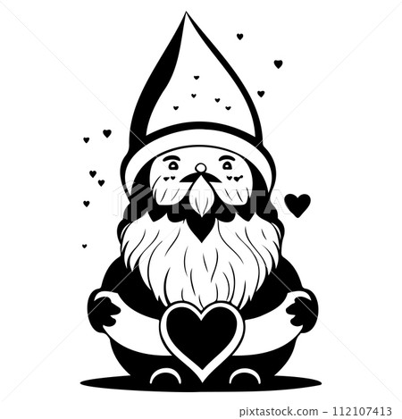 gnome love valentine illustration sketch draw black gnome love valentine illustration sketch draw black 112107413