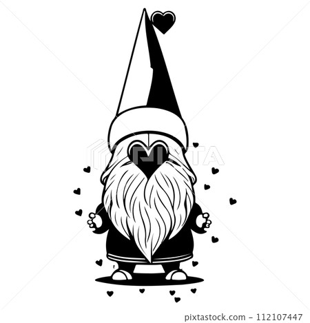 gnome love valentine illustration sketch draw black gnome love valentine illustration sketch draw black 112107447