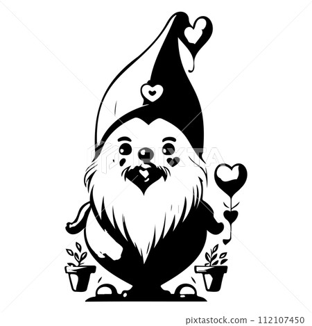 gnome love valentine illustration sketch draw black gnome love valentine illustration sketch draw black 112107450