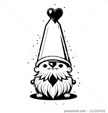 gnome love valentine illustration sketch draw black gnome love valentine illustration sketch draw black 112107452