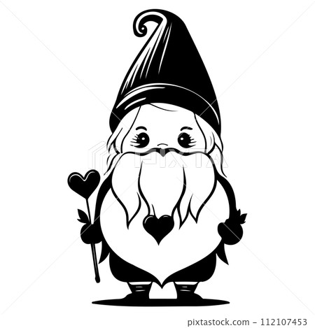 gnome love valentine illustration sketch draw black gnome love valentine illustration sketch draw black 112107453