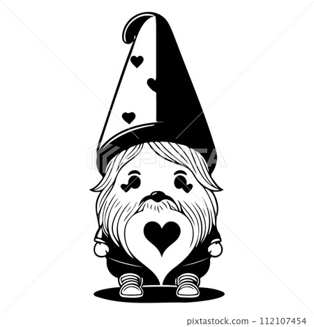 gnome love valentine illustration sketch draw black gnome love valentine illustration sketch draw black 112107454