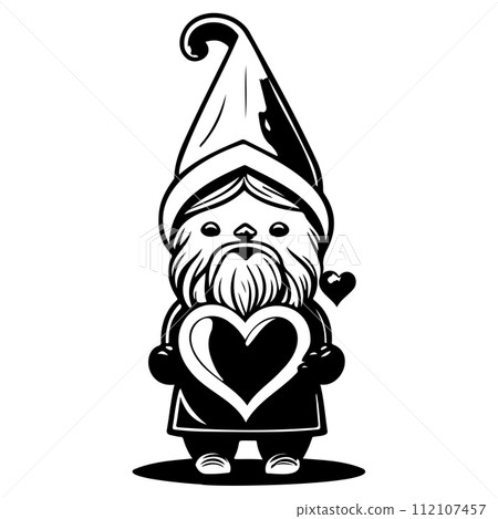 gnome love valentine illustration sketch draw black gnome love valentine illustration sketch draw black 112107457