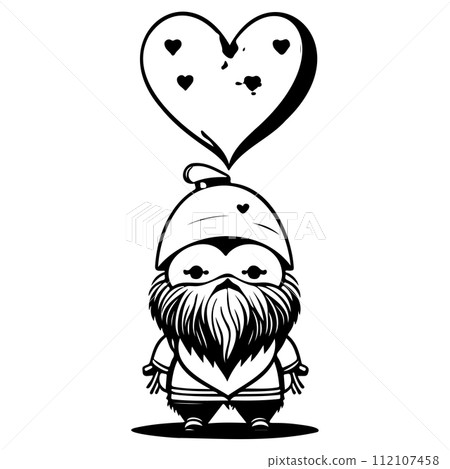 gnome love valentine illustration sketch draw black gnome love valentine illustration sketch draw black 112107458