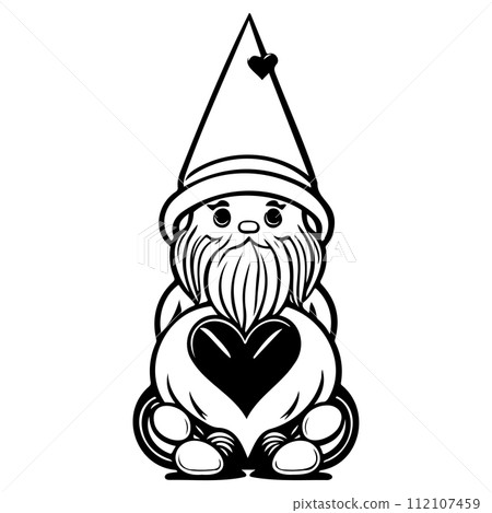 gnome love valentine illustration sketch draw black gnome love valentine illustration sketch draw black 112107459