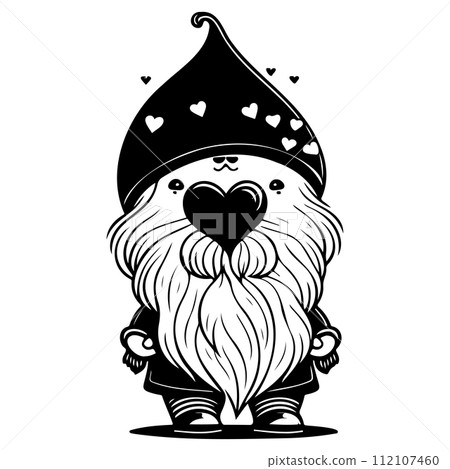 gnome love valentine illustration sketch draw black gnome love valentine illustration sketch draw black 112107460