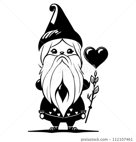gnome love valentine illustration sketch draw black gnome love valentine illustration sketch draw black 112107461
