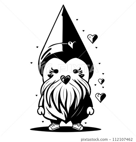 gnome love valentine illustration sketch draw black gnome love valentine illustration sketch draw black 112107462