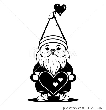 gnome love valentine illustration sketch draw black gnome love valentine illustration sketch draw black 112107468