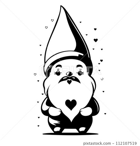 gnome love valentine illustration sketch draw black gnome love valentine illustration sketch draw black 112107519