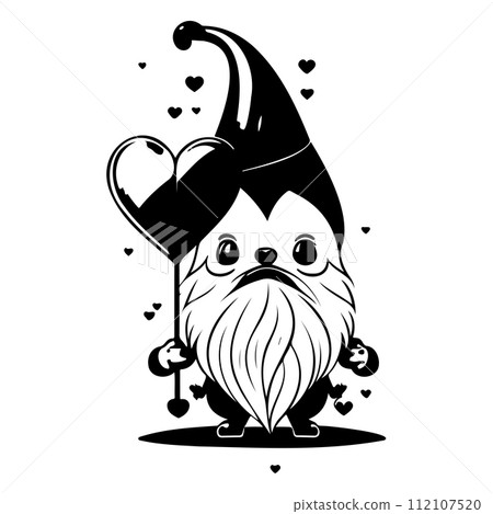 gnome love valentine illustration sketch draw black gnome love valentine illustration sketch draw black 112107520