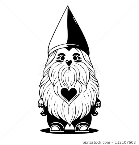gnome love valentine illustration sketch draw black gnome love valentine illustration sketch draw black 112107608