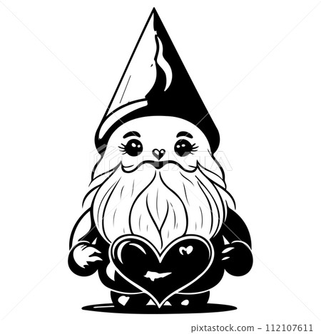 gnome love valentine illustration sketch draw black gnome love valentine illustration sketch draw black 112107611