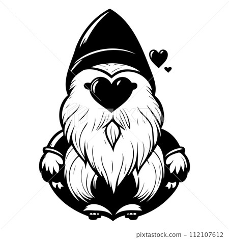 gnome love valentine illustration sketch draw black gnome love valentine illustration sketch draw black 112107612