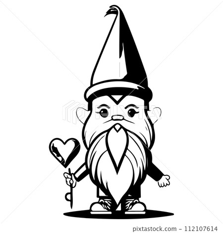 gnome love valentine illustration sketch draw black gnome love valentine illustration sketch draw black 112107614