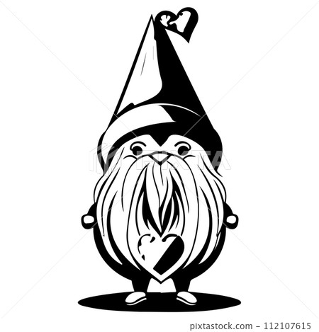 gnome love valentine illustration sketch draw black gnome love valentine illustration sketch draw black 112107615