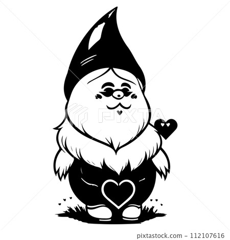 gnome love valentine illustration sketch draw black gnome love valentine illustration sketch draw black 112107616