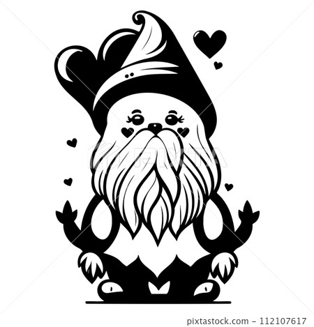 gnome love valentine illustration sketch draw black gnome love valentine illustration sketch draw black 112107617