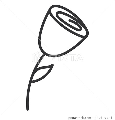 Rose flower sketch icon Hand Draw Vector 112107721