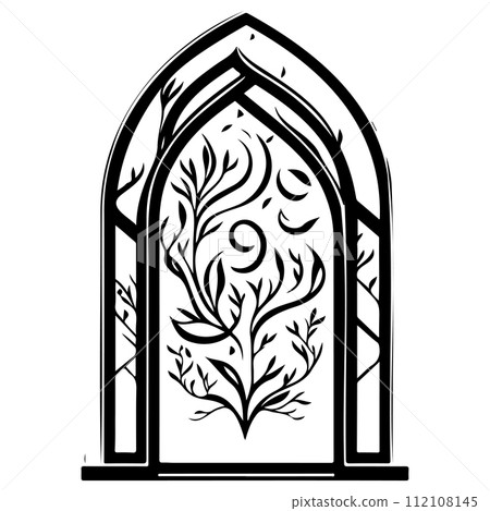 Islamic Window Or Door Arch illustration sketch hand draw Islamic Window Or Door Arch illustration sketch hand draw 112108145