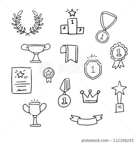 Hand-drawn ranking material set Hand-drawn ranking material set 112108285