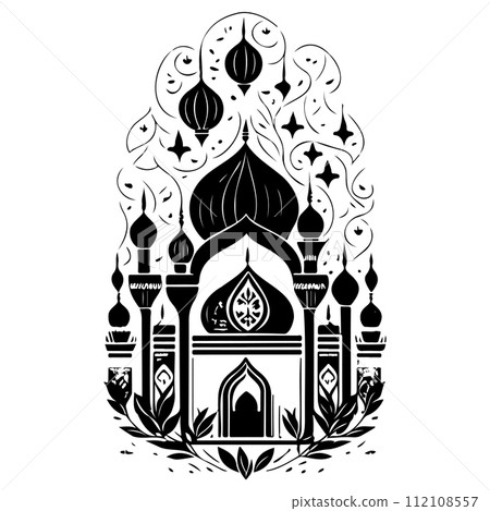 mosque ramadan ornament lantern ligh illustration sketch hand draw mosque ramadan ornament lantern ligh illustration sketch hand draw 112108557