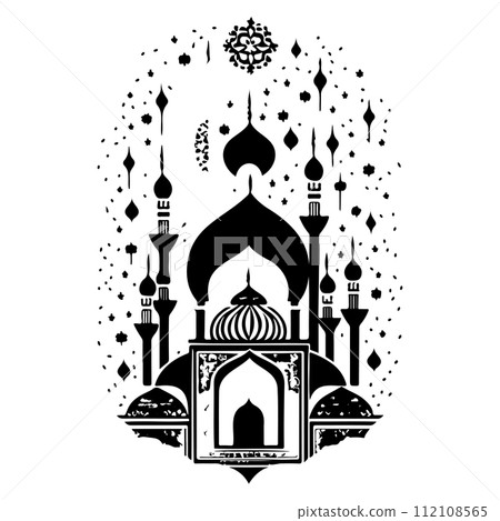 mosque ramadan ornament lantern ligh illustration sketch hand draw  112108565
