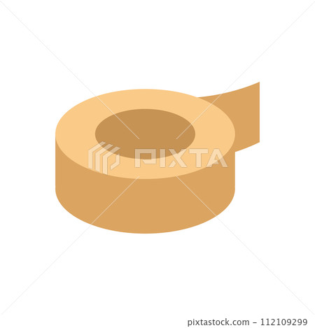 Isometric illustration of cloth adhesive tape 112109299