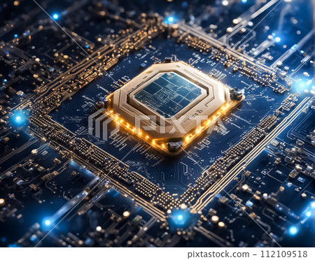 Computer CPU emerging from the base - Stock Illustration [112109518 ...