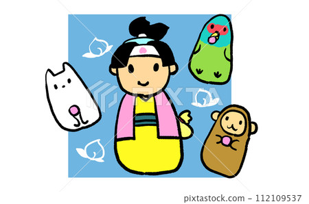 Cute Momotaro illustration Cute Momotaro illustration 112109537