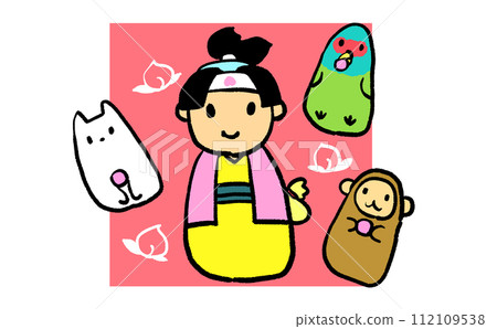 可愛的桃太郎插圖 112109538