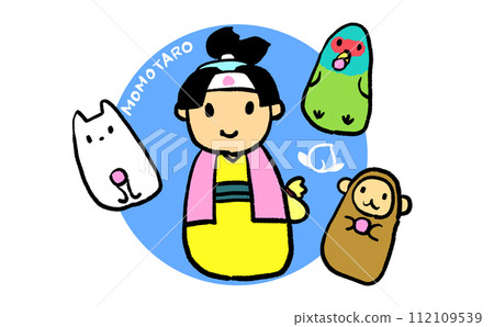 Cute Momotaro illustration Cute Momotaro illustration 112109539