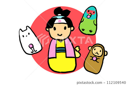 Cute Momotaro illustration Cute Momotaro illustration 112109540