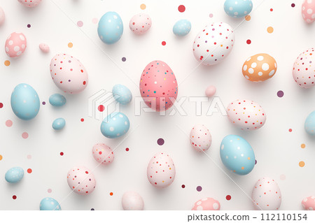 AI-generated content. Minimalistic easter background. Created by Generative AI. Easter eggs on white background AI-generated content. Minimalistic easter background. Created by Generative AI. Easter eggs on white background 112110154
