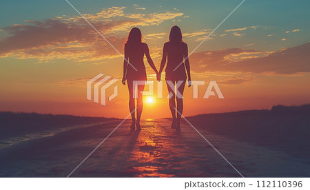 AI-generated content. Gay wedding of two lesbian girls AI-generated content. Gay wedding of two lesbian girls 112110396