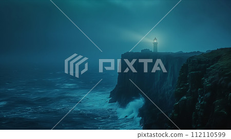 lighthouse in the storm 112110599