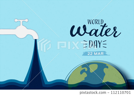 World water day. Save water for Sustainable ecology and environment conservation concept design. Vector illustration. 112110701