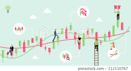 股票投資/技術分析（燭台主題）橫幅插圖 112110767