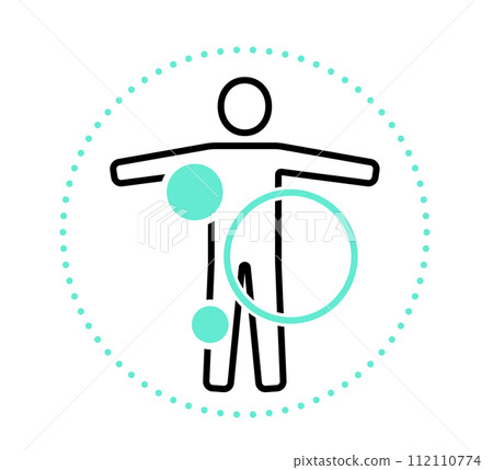 Medical illustration icon of detailed examination 112110774