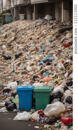 城市垃圾氾濫成山的景觀 112111002