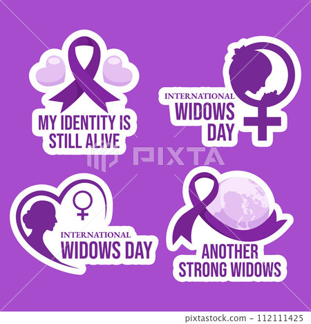 Widows Day Label Flat Cartoon Hand Drawn Templates Background Illustration Widows Day Label Flat Cartoon Hand Drawn Templates Background Illustration 112111425