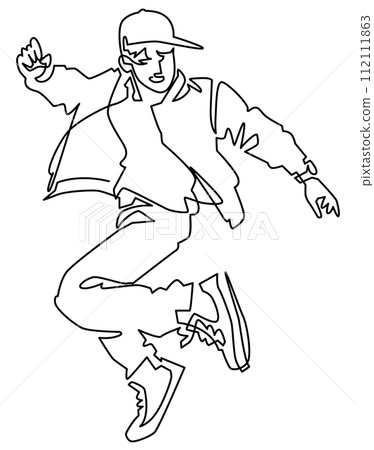 Street dance boy - one stroke 112111863