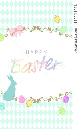 Cute frame background for Easter green diamond pattern 112111968