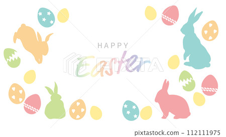 Rabbit and easter egg frame background Rabbit and easter egg frame background 112111975