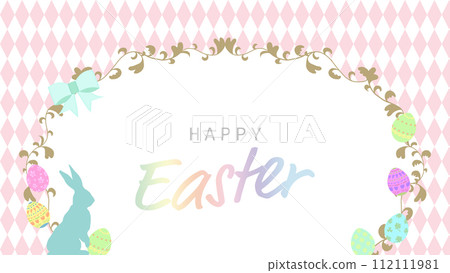 Cute frame background for Easter pink diamond pattern Cute frame background for Easter pink diamond pattern 112111981