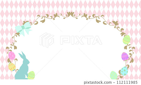 復活節粉紅色鑽石圖案的可愛框架背景 復活節粉紅色鑽石圖案的可愛框架背景 112111985