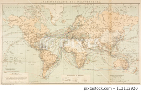 20世紀初世界地圖海上航線 112112920