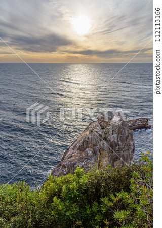 Sandanbeki Rock Cliff on Pacific coast in Shirahama Town in Wakayama prefecture Japan Sandanbeki Rock Cliff on Pacific coast in Shirahama Town in Wakayama prefecture Japan 112113166