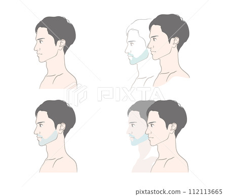 Image illustration set of young men with thick beards and blue beards Image illustration set of young men with thick beards and blue beards 112113665