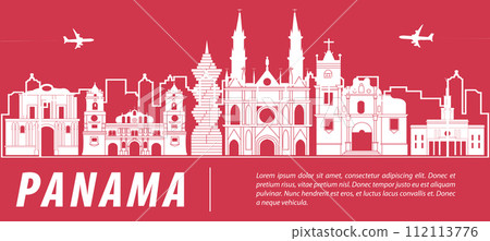 spain famous landmarks by silhouette style 112113776